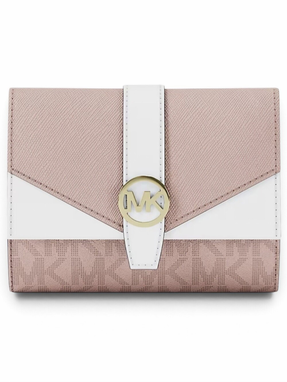 Michael Kors Blush Pink Greenwich Wallet with Gold MK Accent